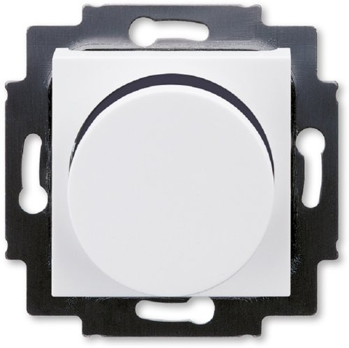 Светорегулятор поворотно-нажимной без рамки ABB EPJ Levit 60-600Вт белый/дымчатый черный картинка